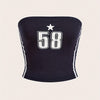 Number Print Tube Top, Casual Strapless Slim Fit Crop Top for Spring & Summer, Women's Clothing