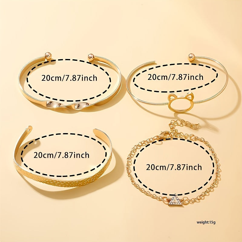 Luxury 5pcs Women's Rhinestone Quartz Watch Set - Chic oval case paired with casual PU Leather strap, elegant gift for Mom or her, fashion timepiece with classic design