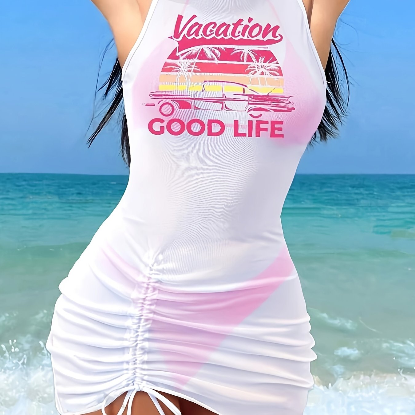 [Sexy Rope Bikini] Three-Piece Stylish Sexy Rope Bikini Set - Beach Vacation Cover Swimsuit for Women