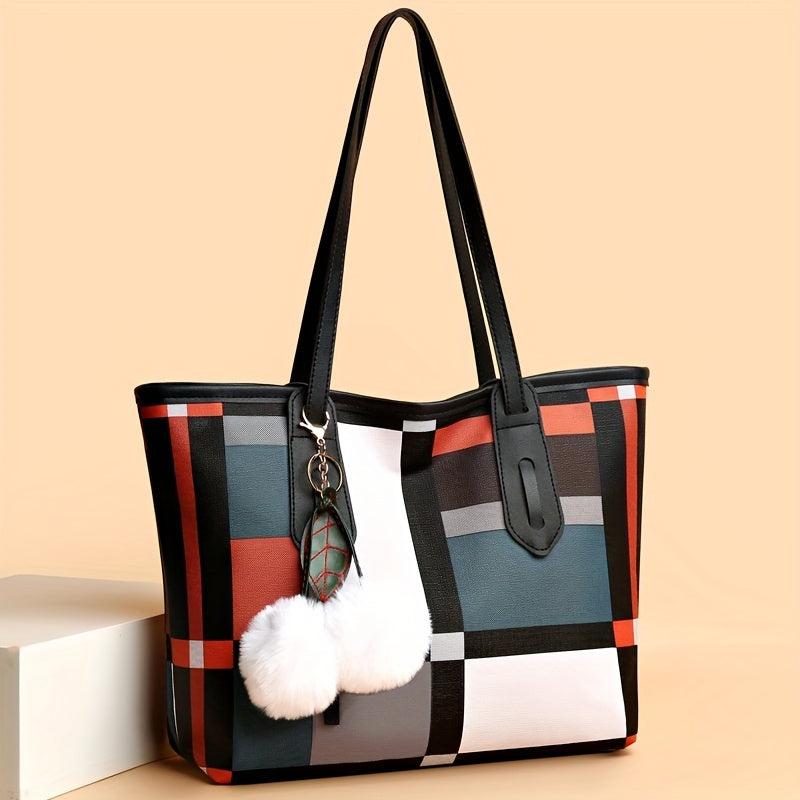 Large Capacity and Versatile Lightweight Tote Bag, Ladies' Fashionable Shoulder Bag for Casual Outing and Daily Commuting