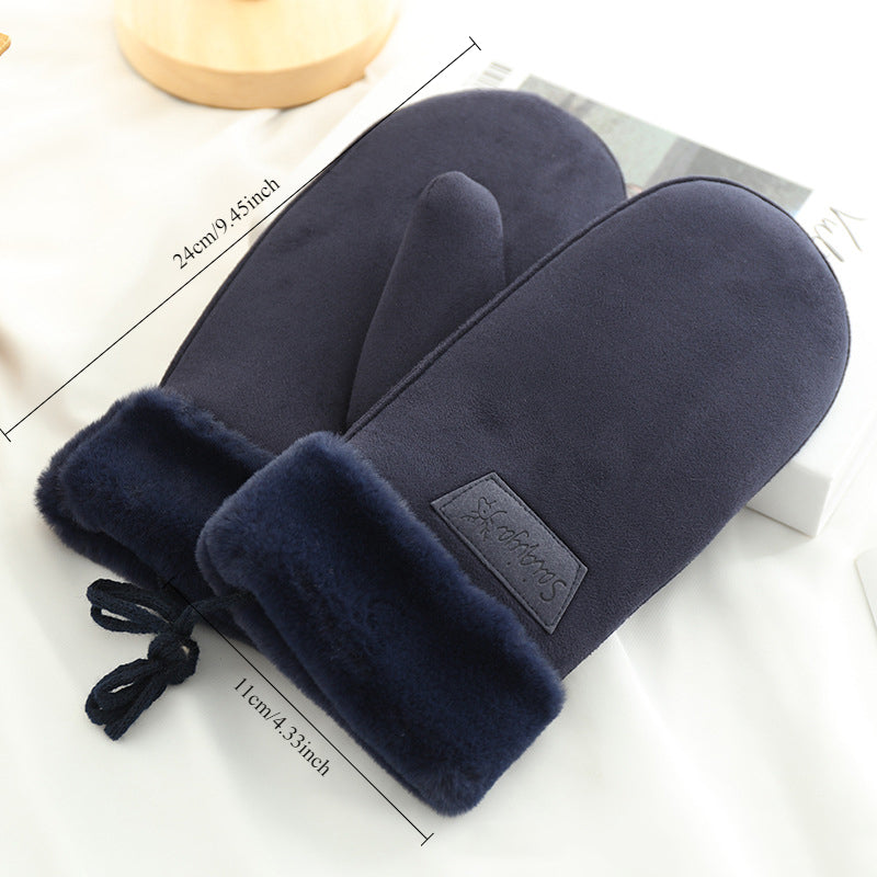 1 set of warm and thick sling gloves, cold mittens, can be used for cycling wind hanging neck bag