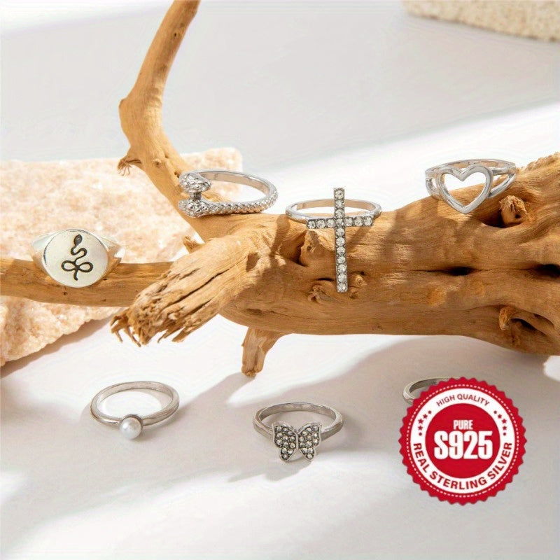 Commuter fashion personality Everything ring Creative cross snake ring, perfect gift for Valentine's Day