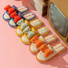 High Quality Women's Indoor Slippers with Bow and Cartoon Thick Sole, High-end Fashion Home Slippers