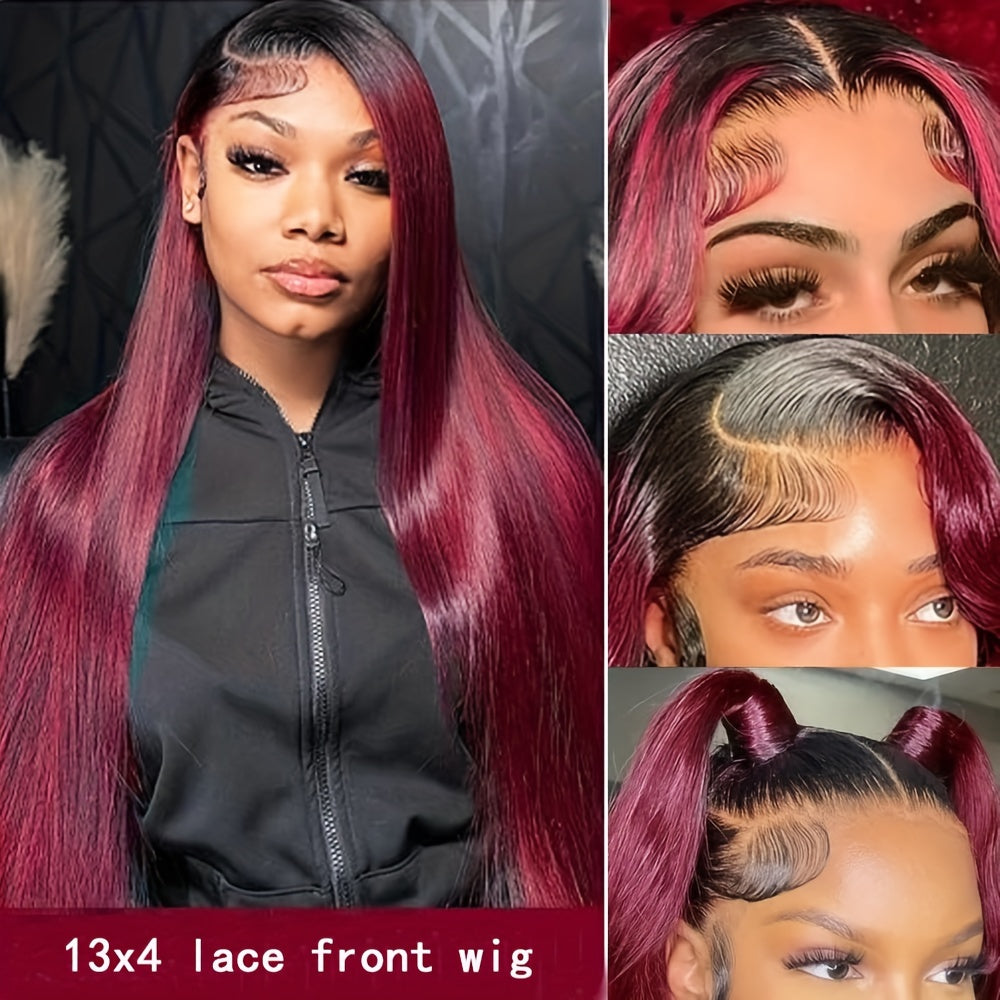 Silvery Grey 13x4 Transparent Lace Frontal Wig 26 Inches Silvery Straight Lace Front Wigs for Women 180% Density Synthetic Heat Resistant Fiber High temperature fiber Straight Glueless Lace Wig Natural Straight Long Lace Wig