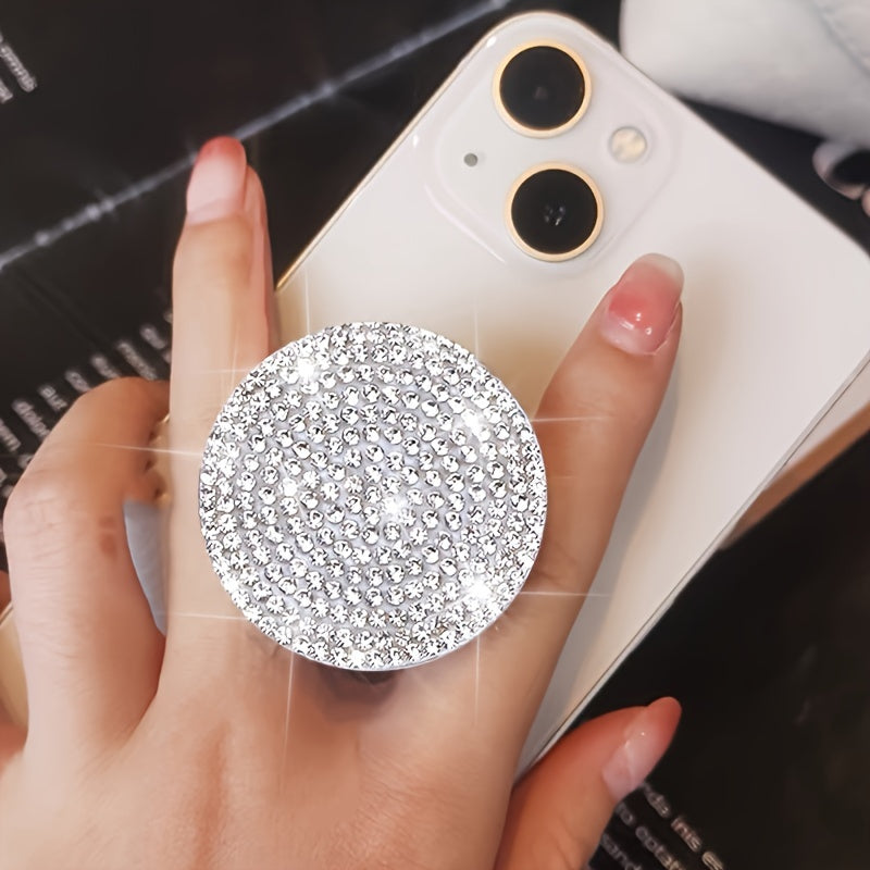 A Sparkling Diamond Phone Pull-Out Stand, a Creative And Colorful Foldable Phone Holder, Perfect for Lazy Users And an Ideal Gift for Holidays.