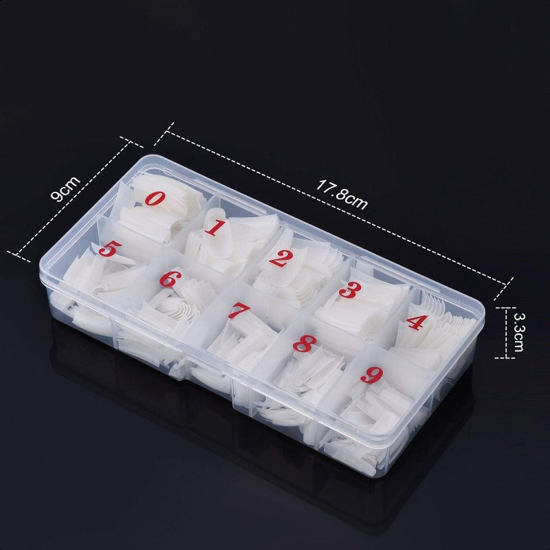 Acrylic Nail Tips Natural 500pcs French Artificial False Tip for Manicure Nails Art Salons and Home DIY