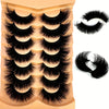 7 Pairs 3D Faux Mink Fake Eyelashes: Thick Long Dramatic Full Strip Lashes for Makeup