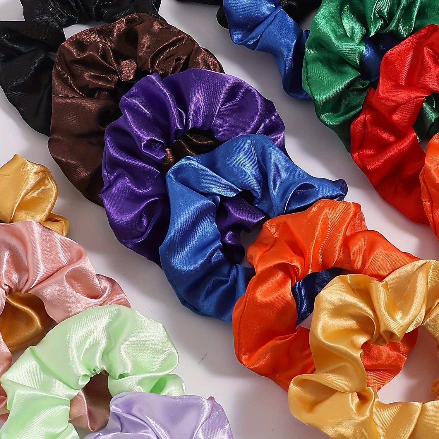 40pcs Multicolor Hair Scrunchies, Satin Silky Hair Ties Ropes Ponytail Holders, Classic Elastic Hair Bands Hair Accessories (40 Colors)