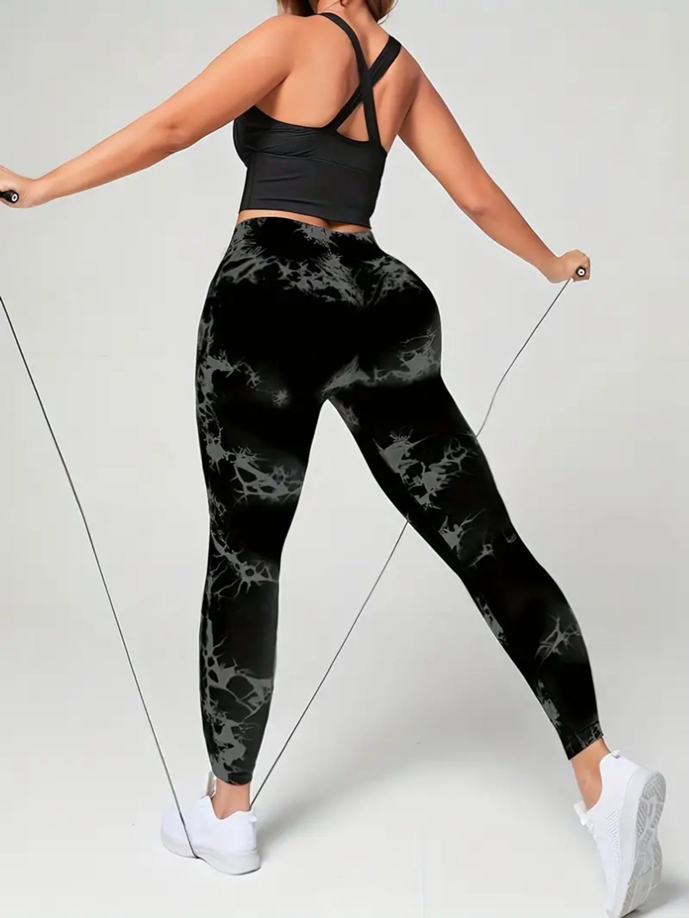 2 pack Women's High Waisted Tummy Control Tie-Dye Yoga Pants, Seamless Sport Leggings, Butt Lifting Workout Tights for Gym and Daily Wear, workout, Squat Proof Leggings, high stretch comfortable, tights, Nylon