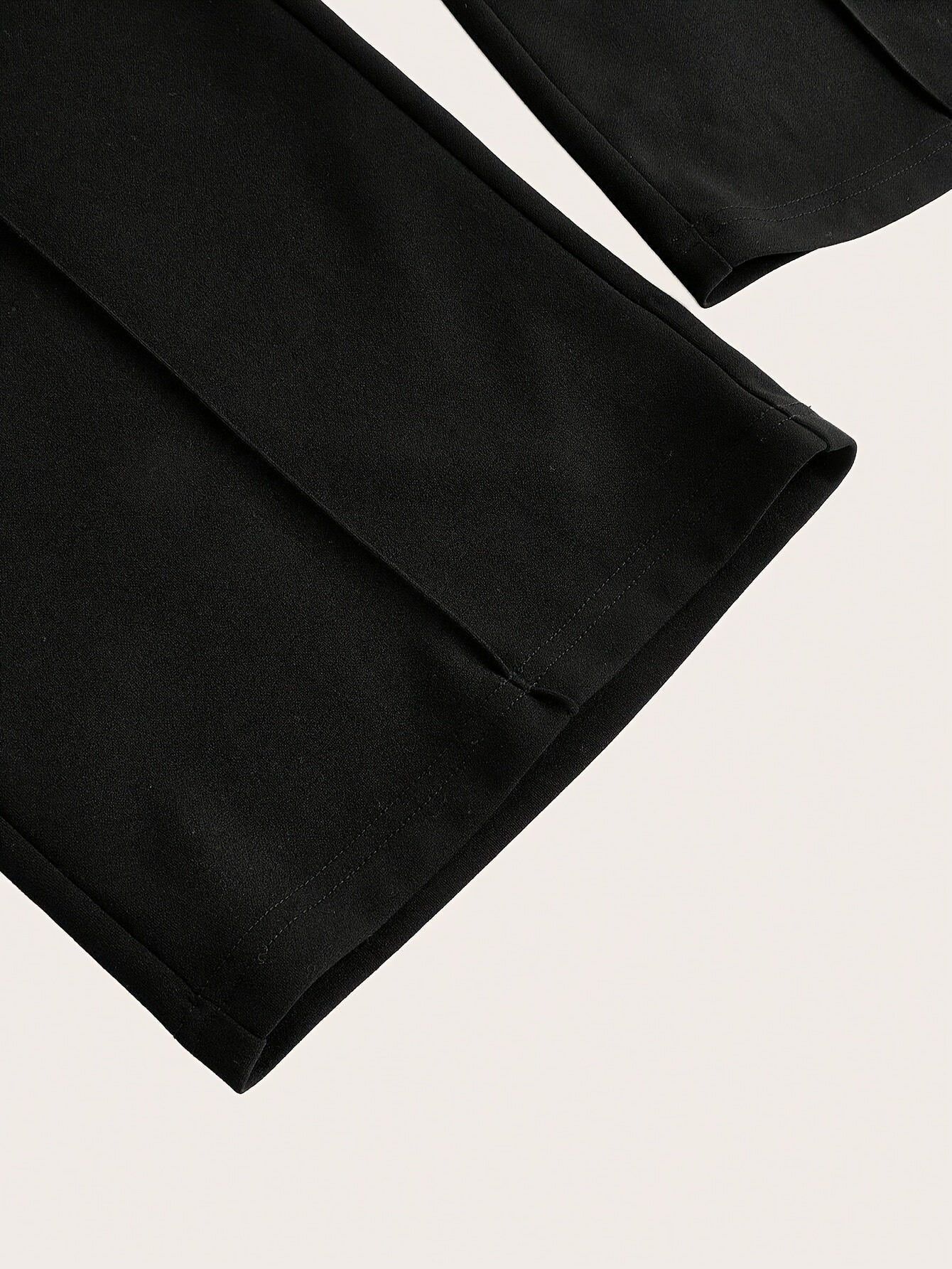 Asymmetrical High Waist Pants, Elegant Solid Color Straight Leg Pants For Spring & Fall, Women's Clothing