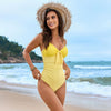 Lace Solid Color One-piece Swimsuit For Women