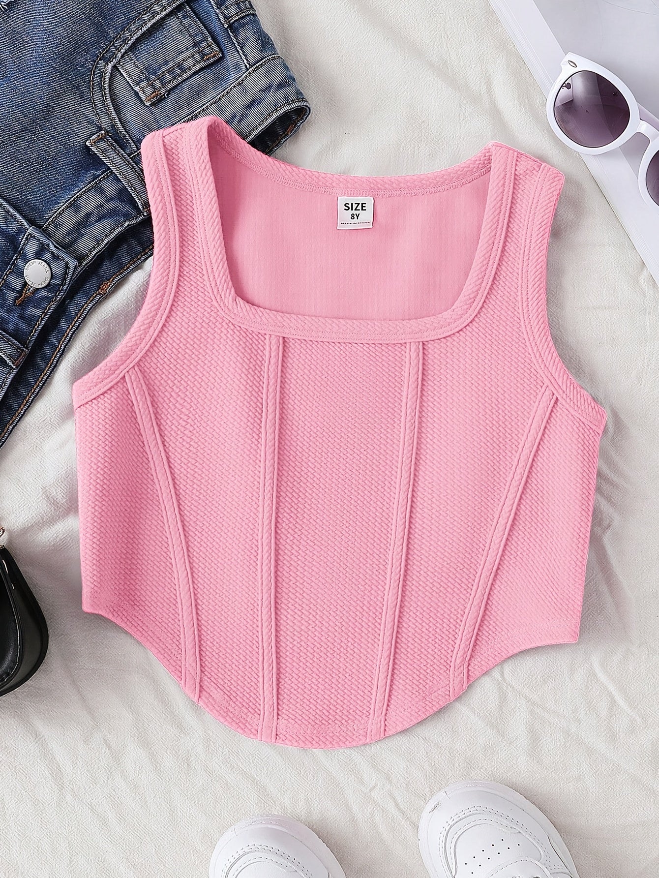 Athletic Fitted Tank Top for Older Kids, Breathable And Comfortable Casual Sportswear.
