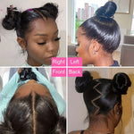 180% Density 360 Wig Human Hair Full Lace Straight Frontal Wig with HD Lace and Natural Color
