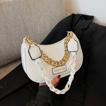 Stylish Women's Shoulder Bag with Adjustable Golden Chain Strap - Elegant Crossbody Handbag in Black, Khaki, or Orange, Perfect for Casual or Formal Occasions, Ladies Handbags