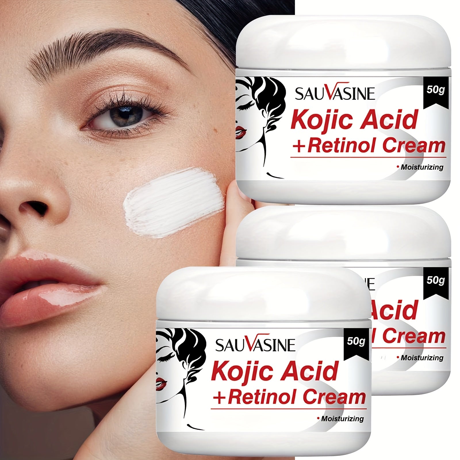 3pcs Kojic Acid & Retinol Cream - Unisex Moisturizing Lotion with Retinol, Hydrates & Firms Skin, Retinol Hydrating Face Cream Suitable for All Skin Types