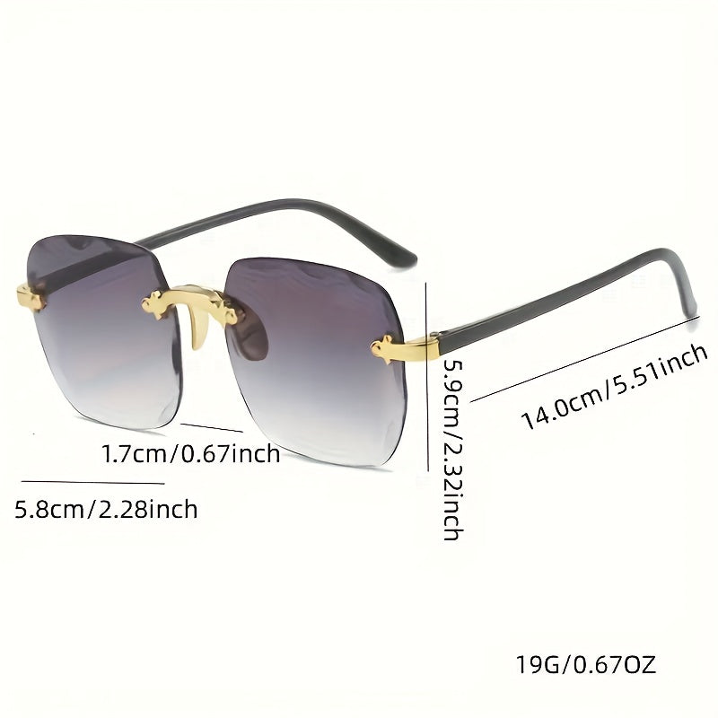 3pcs New Style Frameless Fashion Glasses, Trendy European And American Angular Glasses for Both Men And Women.