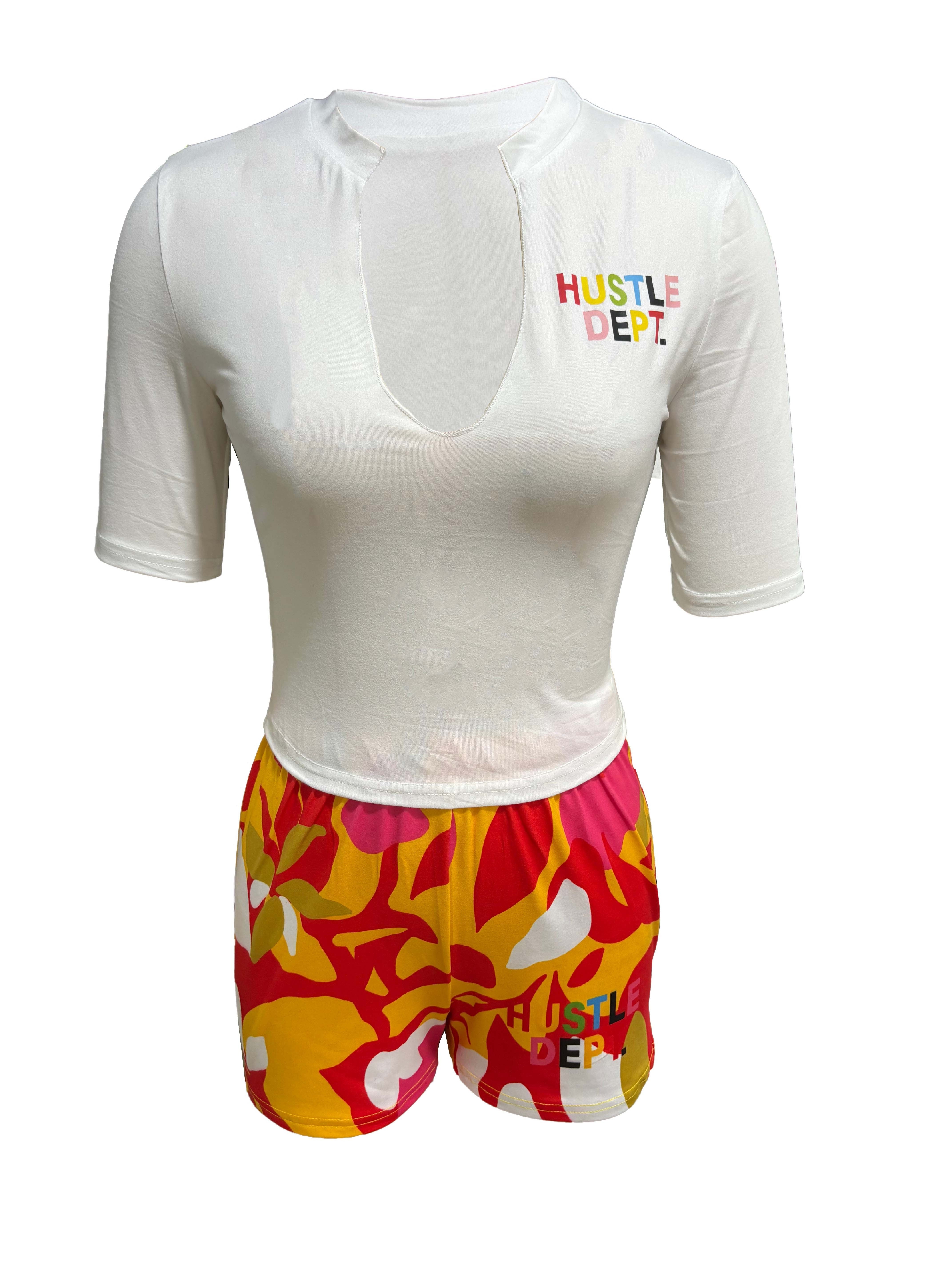 Y2K Style Fashion Letter Print T-Shirt and Shorts Set