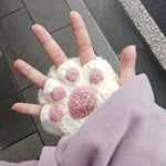 Cat's Paw Gloves Handmade Wool Woven Half Finger Finished Cute Warm Winter Gift For Girlfriend