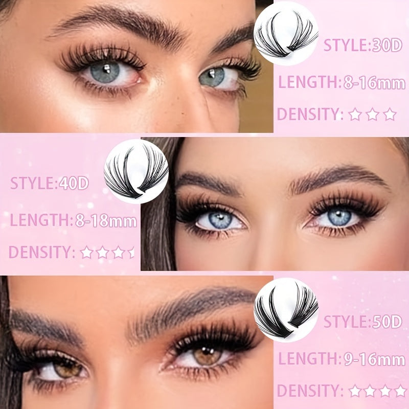 Multi-Style Lash Book Kit - Natural & Fluffy Mix Length Individual Lashes with Tweezer, Bond & Seal, Remover, Comfortable Wear At Home, Beginner-Friendly, Wispy, Dramatic Volume Lash Book Set Perfect Valentine's Day Gifts
