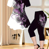 1set Women's Casual Butterfly Print Short Sleeve Top and Capri Pants Set, Polyester Knit Fabric, Crew Neck, All-Season Comfort Fit, European And American Style, Bottom Set, Leisure Style, ALL/Global/All