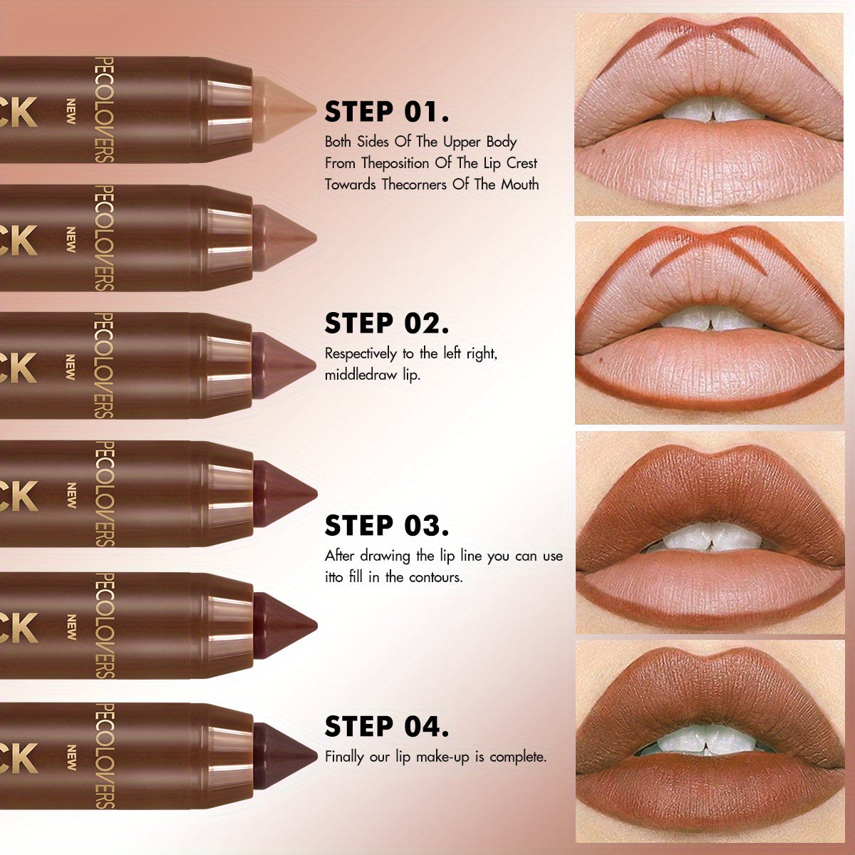6PCS/Set Lipstick - Matte, Long-lasting, Waterproof, Non Stick Cup, Nude, Brown, Easter Makeup, Easter Holiday Party, Lipstick Pen