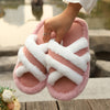Women's Plush Heart-Shaped Toe Slippers - Soft Sole, Thick Fleece Lined Indoor Footwear, Comfortable EVA Material, Available in Black/White and Gray/Pink, Ladies Slippers