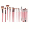 Popular Choice 20/21/40pcs of pink makeup kit, the set includes a multi-size soft brush, a variety of makeup eggs, a portable large-capacity travel makeup bag, and a full set of pink 2025 Internet celebrity makeup brushes