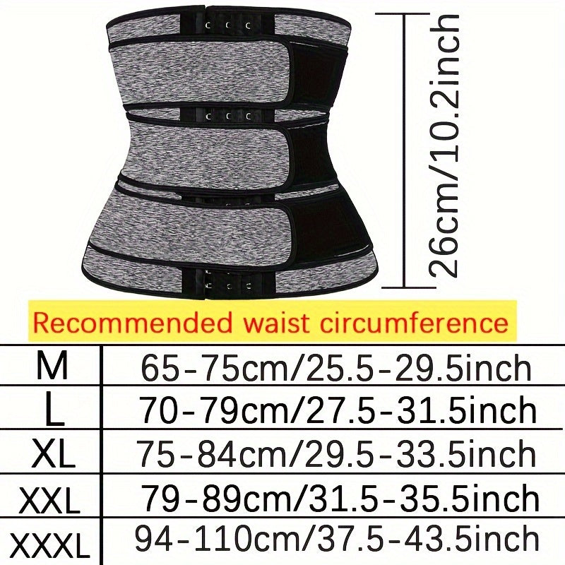 1pc Neoprene 3 Straps Waist Trainer for Women, Tummy Control Workout Corset Slimming Body Shaper Waist Trimmer Cincher Sweat Belt Waistband