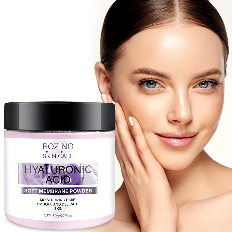 ROZINO Hyaluronic Acid & Pearl Powder Moisturizing Facial Mask, 150g - Soft Membrane Formula with Vitamin C & Rice Extract for Smooth, Firm, Elastic Skin - Hypoallergenic, Formaldehyde-Free, Suitable for All Skin Types