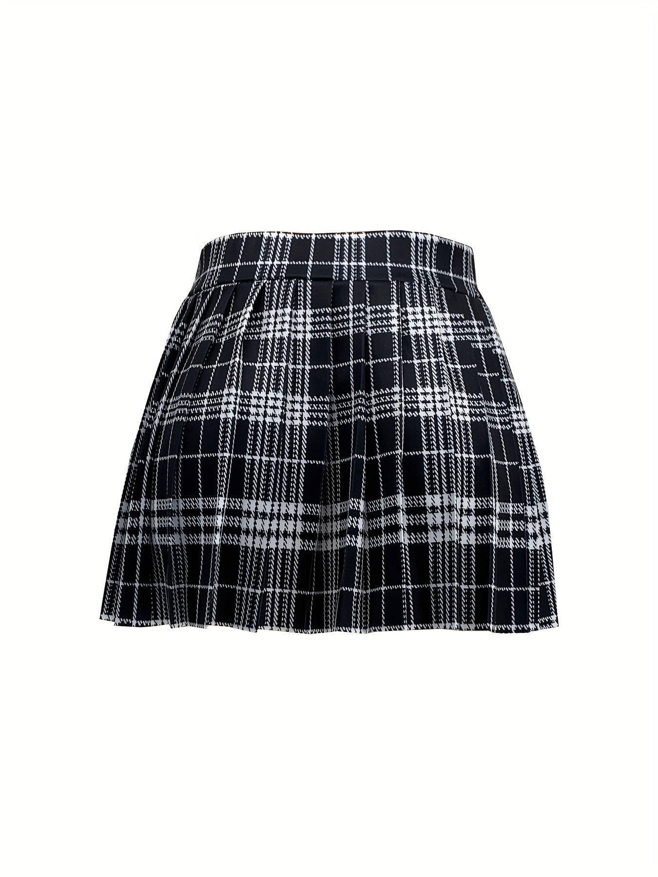 Stylish Plaid High Waist Mini Skirt - Pleated, Flared, Flowy, Sexy Design - Perfect for Spring and Summer, Women's Fashion Clothing, Casual Wear