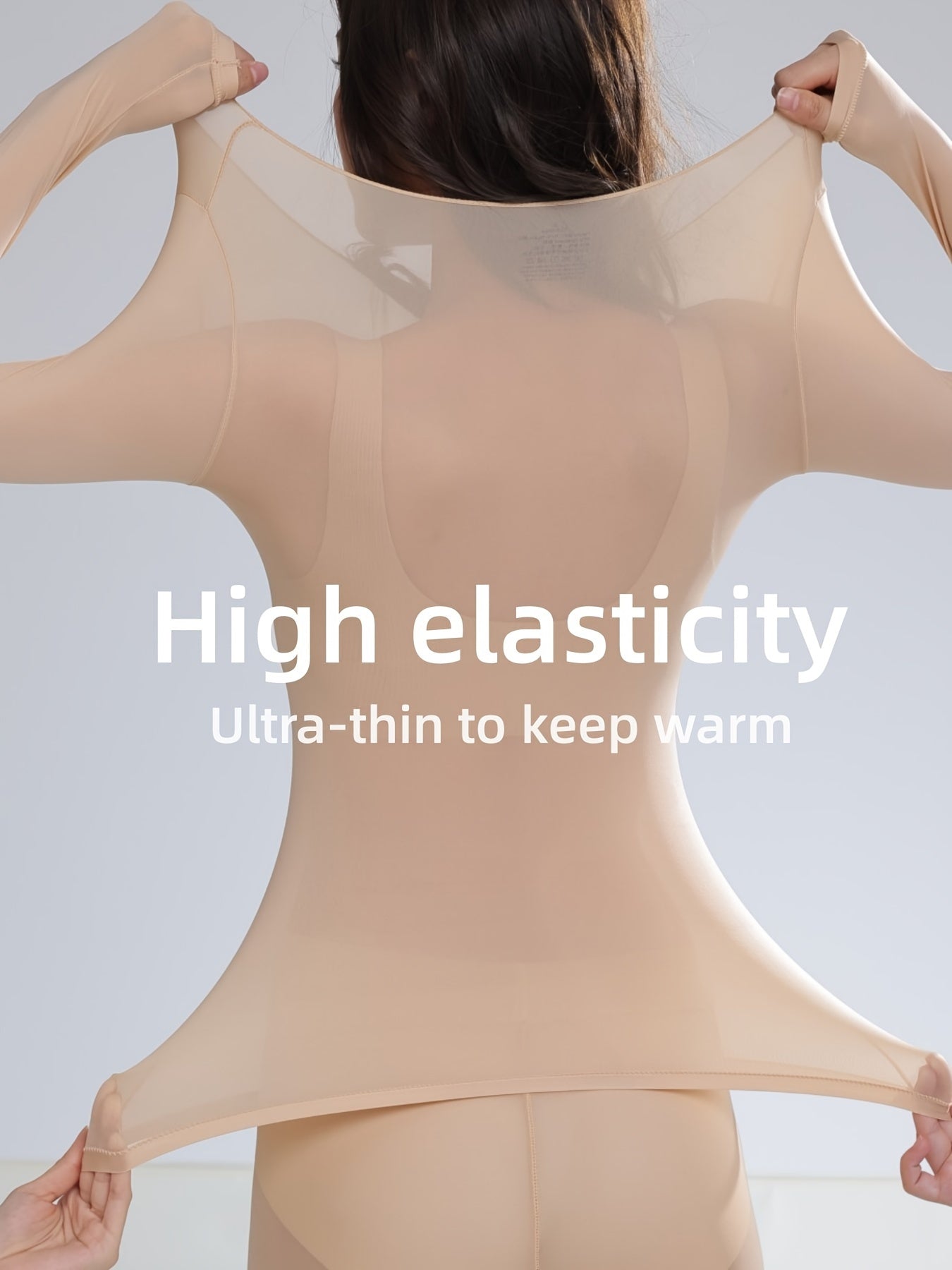 Set of 2 High-Elastic Ultra-Thin Base Layer Tops, Lightweight And Form-Fitting, Warm for Autumn And Winter, Long-Sleeve Women'S Thermal Underwear.