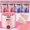 [Low Irritation] Wax Heater Kit | 200cc, 4 Packs Hair Removal Wax Beans, 20 Waxing Wooden Sticks | Low Irritation