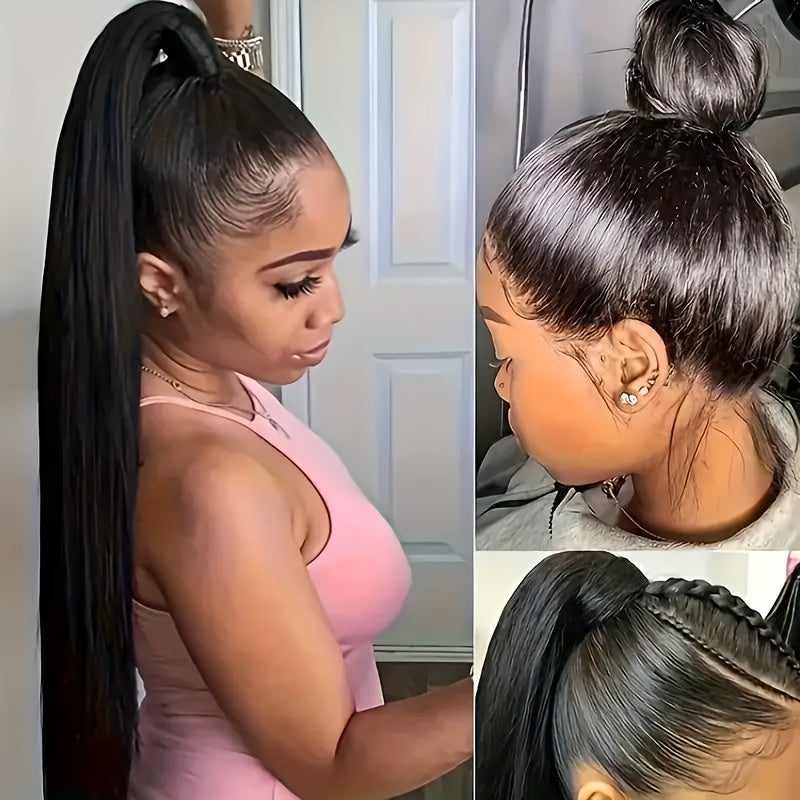 360 Full Human Hair Lace Wig For Women - 26-36 Inch Straight HD Lace Front Wig With Transparent Lace, 180% Density, Natural Color, Perfect For Birthday Party Gifts