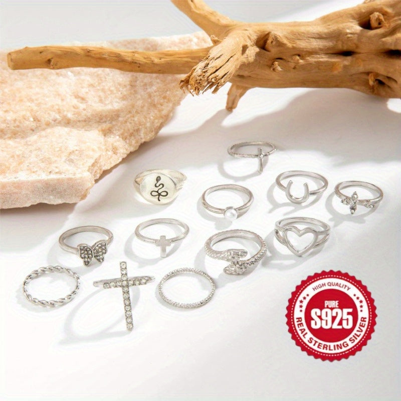 Commuter fashion personality Everything ring Creative cross snake ring, perfect gift for Valentine's Day