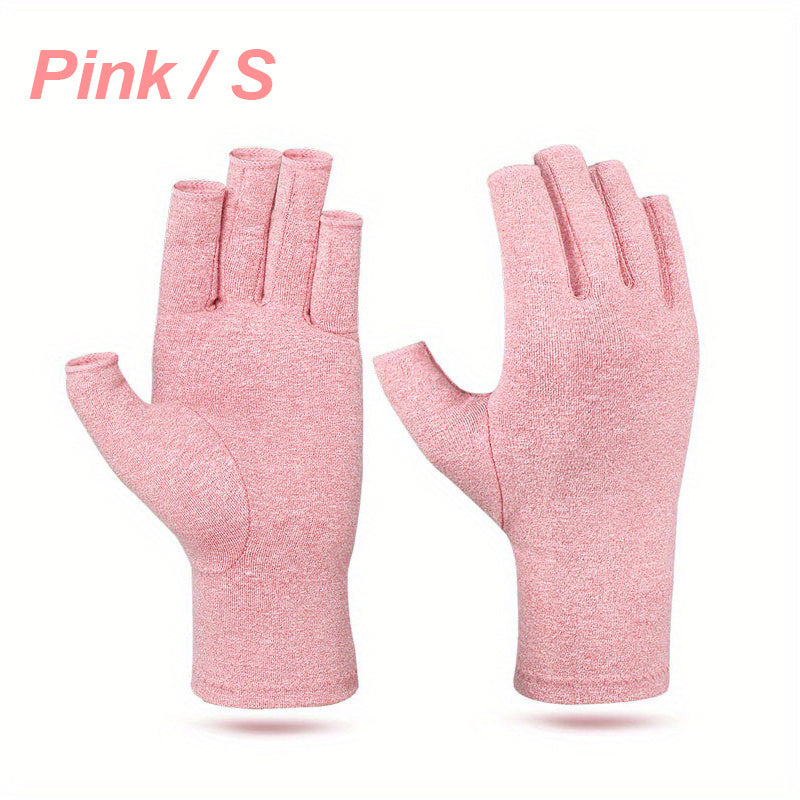 1Pair Fingerless Compression Gloves For Women & Men, Hand Joint Wraps, Sports Hand Support Thumb Gloves For Typing, Daily Work, Hand Care - Open Finger Fit