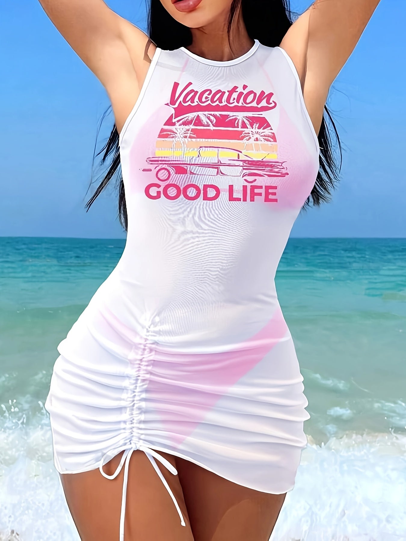 [Sexy Rope Bikini] Three-Piece Stylish Sexy Rope Bikini Set - Beach Vacation Cover Swimsuit for Women