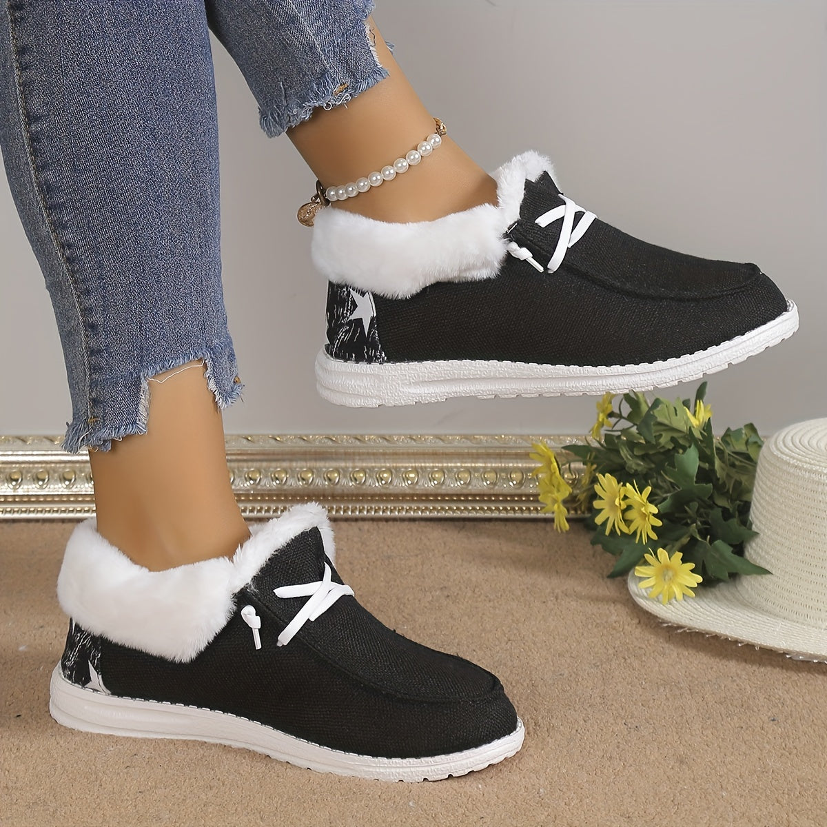 [Cozy Winter Boots] Warm & Cozy Women's Plush Lined Shoes - Thermal Winter Ankle Boots, Slip on Snow Boots