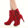 Women's Solid Color High Heel Winter Boots - Trendy Side Zipper Platform Buckle Decor Fold Over Design, Slim Fit, Perfect for Cold Weather