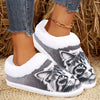 [Cozy Cat Slippers] Cozy Cat Lover's Flannel Slippers - Non-Slip Rubber Sole, Animal Print House Shoes - All-Season Slip-on Indoor/Outdoor Warm Winter Slippers, Machine Washable