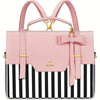 Briefcase For Women, Bow Backpack, 15.6 Inch Convertible Pink Laptop Bag With Bow, Cute Kawaii Computer Messenger Crossbody Laptop Tote Bag Carrying Case Gift For College Work Travel College Business, Travel Accessories Must