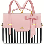 Briefcase For Women, Bow Backpack, 15.6 Inch Convertible Pink Laptop Bag With Bow, Cute Kawaii Computer Messenger Crossbody Laptop Tote Bag Carrying Case Gift For College Work Travel College Business, Travel Accessories Must