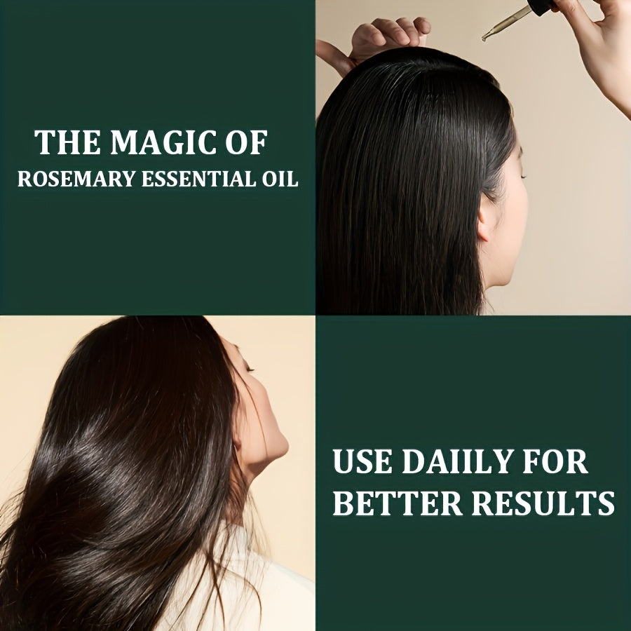 1pc 3.38oz Rosemary Essential Oil + 1.01oz Rosemary Essential Oil - Plant Extracts, Suitable for All Light Beige Types Moisturizing, Heat Protection, No Rinse, Moisturize Hair, Improve Dry and Irritable Scalp, DIY, Diffuser,,