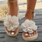 Women's Floral Flip-Flops - Comfortable Summer Beach Slides, Casual Open Toe Sandals with Soft Sole - For Women - Perfect for Summer Beach, Poolside & Casual Wear - Ideal Gift for Summer