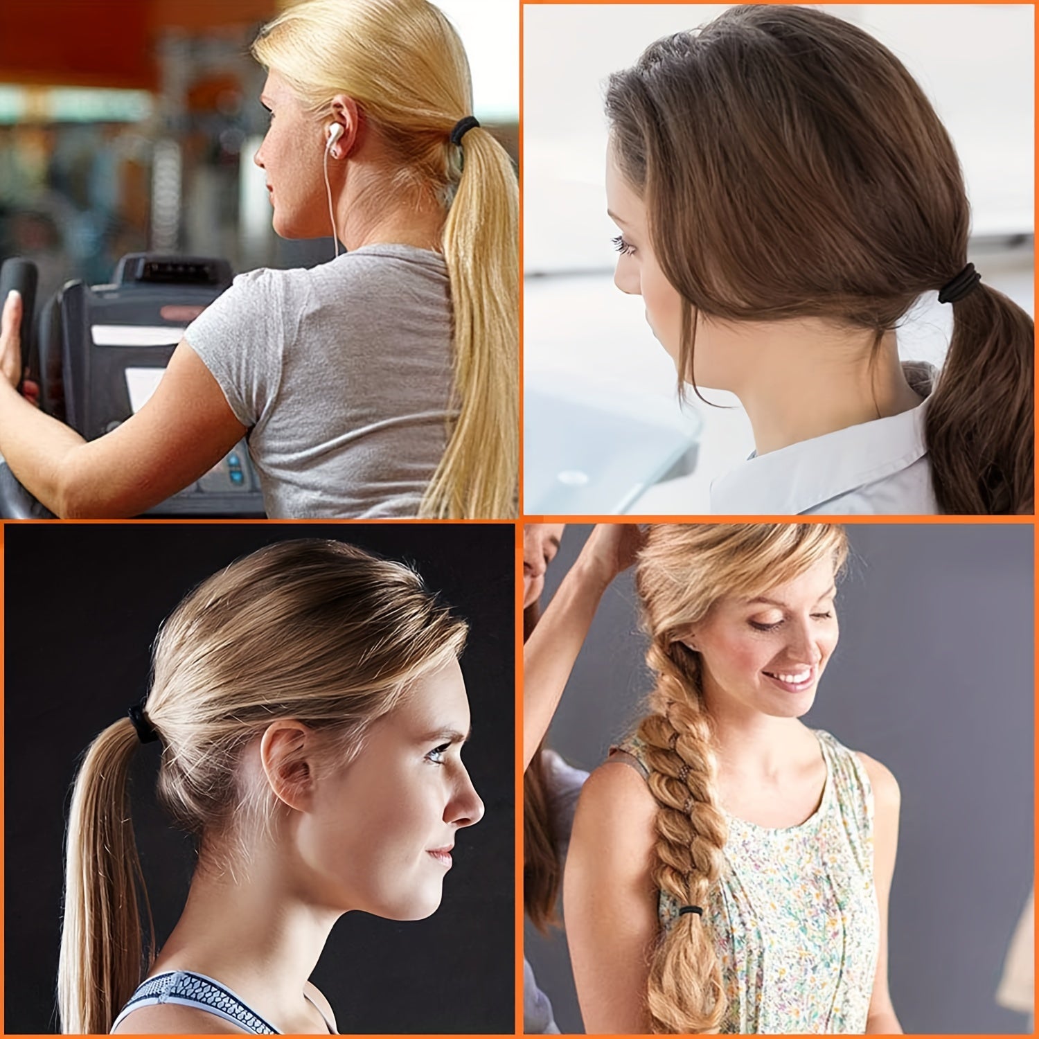 20/30/50pcs Women's Simple Basic Elastic Hair Band Hair Ring, 4mm Durable Ponytail Hair Rope, Suitable for Thick Hair, Curly Hair and All Hair Types