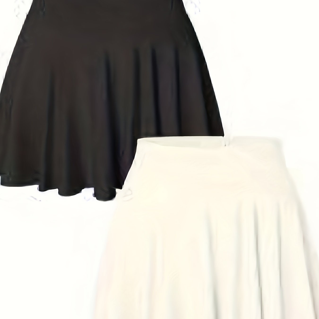2pcs Women's Stretchy Flowy Mini Skirts - Light Blue & Pink, High Waist, Casual A-Line Cut, Soft Nylon Blend, Perfect for Casual Attire