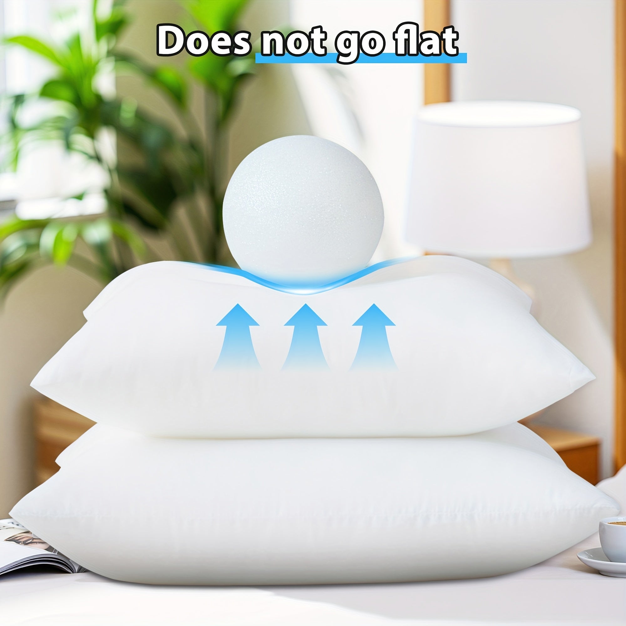 4pcs High Quality Fluffy Square Pillow Inserts with Zipper - Plump White Stuffer Cushion Fillings, 100% Polypropylene, Machine Washable, All-Season Use for Sofa, Bed, Patio, Camping & Travel - Perfect Gift for Family