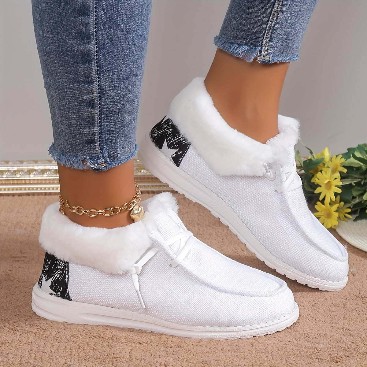 [Cozy Winter Boots] Warm & Cozy Women's Plush Lined Shoes - Thermal Winter Ankle Boots, Slip on Snow Boots