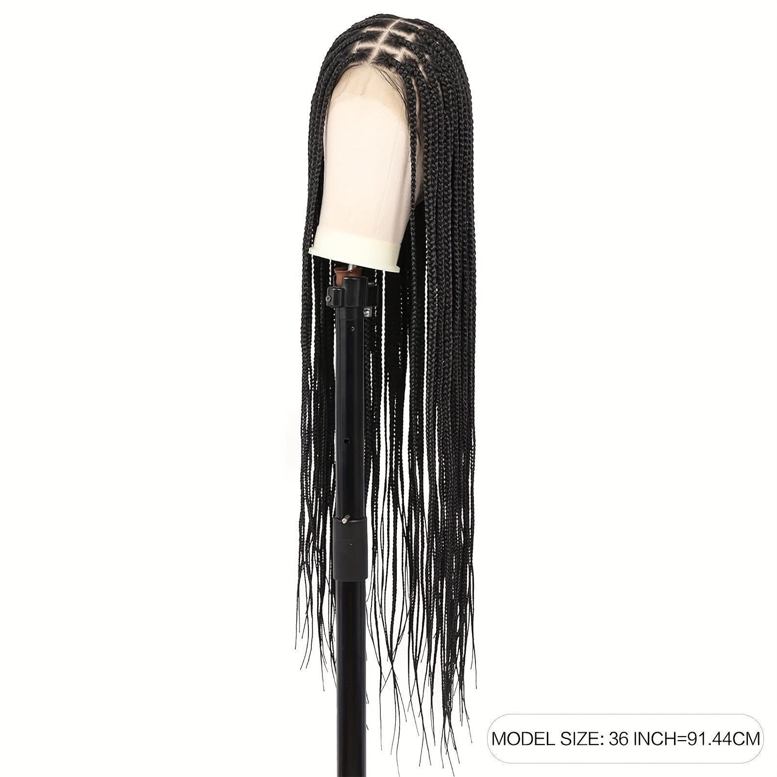 40" Box Braided Wigs With Baby Hair Knotless Cornrow Braids Lace Frontal Wig for Women Blended Black Hand Braided Wigs Full double Lace Front Braid Wig