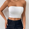 Basic Solid Tube Top, Sexy Crop Sleeveless Stretchy Top, Women's Clothing
