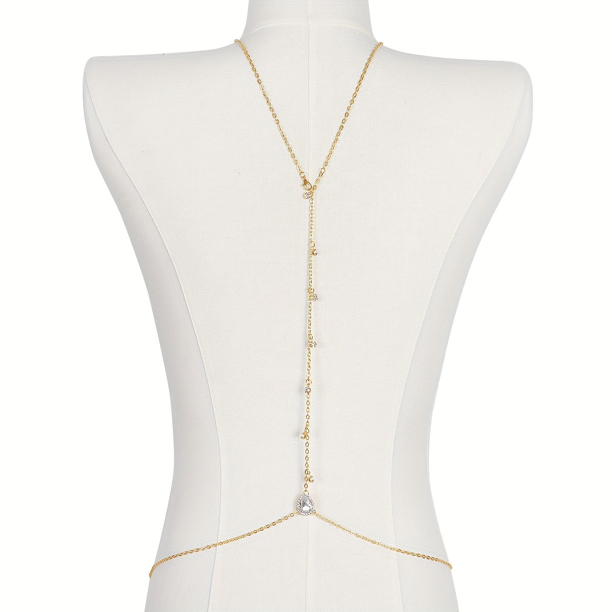 1pc Elegant & Sexy Rhinestone Backless Chain Necklace - Perfect for Beach Parties, Dinners & Evening Gowns, All-Season Daily Occasion Jewelry, Beach Party Jewelry | Elegant Necklace | Rhinestone Chain, Necklace